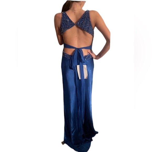 Jovani Silk Gown with Sequins - Picture 2 of 3